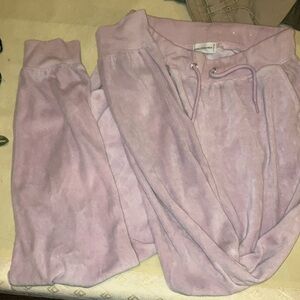 Pink jogger/ track suit pants. Says goddess on the back